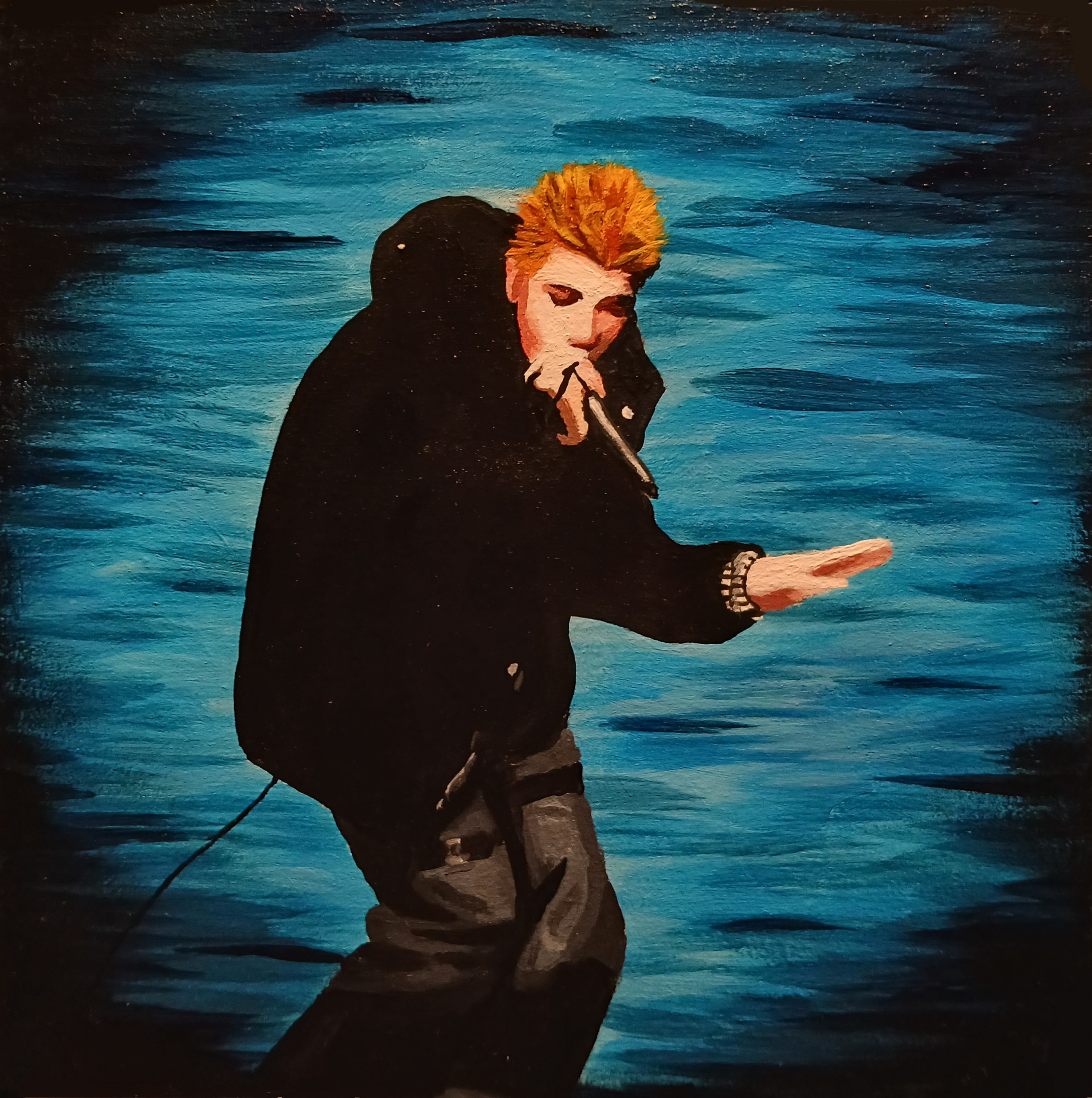 acrylic painting of Chino Moreno